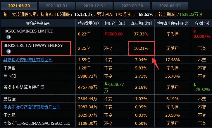 巴菲特持有比亞迪股份